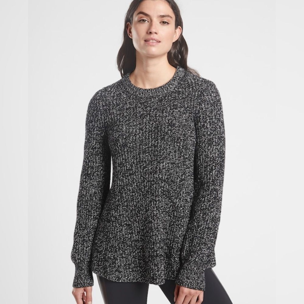 NWT Athleta | Sierra Crew Sweater Black Marl